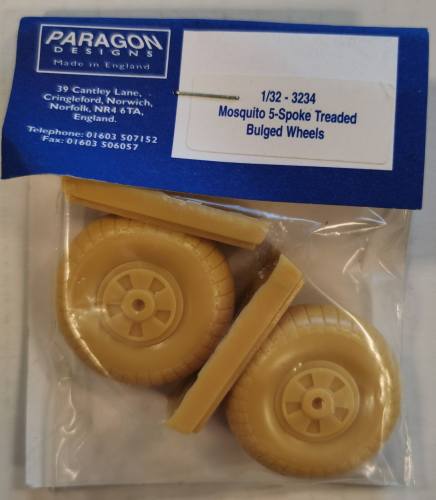 PARAGON 1/32 3234 MOSQUITO 5-SPOKE TREADED BULGED WHEELS