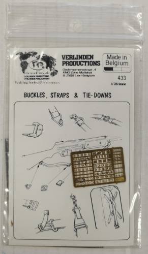 VERLINDEN PRODUCTIONS 1/35 433 BUCKLES  STRAPS   TIE-DOWNS PHOTOETCHED ACCESSORIES 