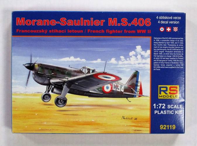 RS MODELS 1/72 92119 MORANE-SAULNIER M.S.406