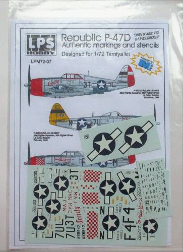DISCOUNT DECALS 1/72 2951. LPS HOBBY 7207 REPUBLIC P-47D 36TH AND 48TH FG THUNDERBOLTS