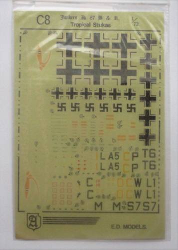 DISCOUNT DECALS 1/72 2989. C8 JUNKERS JU 87 B AND R TROPICAL STUKAS