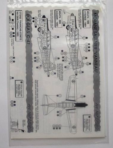 MODEL ART 1/72 2997. 72020 DOUGLAS C-47 MORANE SAULNIER VANNEAU GLOSTER METEOR F.8