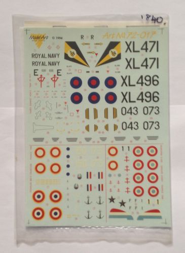 DISCOUNT DECALS 1/72 1840. MODEL ART 72017 FAIREY GANNET AEW.3 SBD-5 DAUNTLESS DEWOITINE D.520