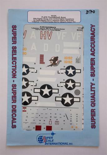 SUPER SCALE INTERNATIONAL 1/48 5546. 48-534 P-47D THUNDERBOLT ACES