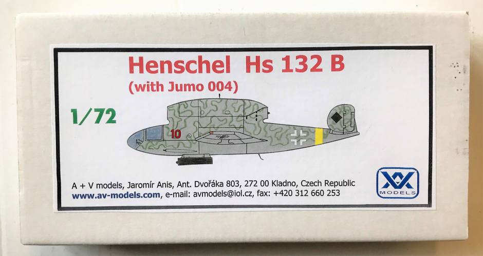 AV MODELS 1/72 HENSCHEL HS 132 B WITH JUMO 004