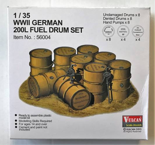VULCAN 1/35 56004 WWII GERMAN 200L FUEL DRUM SET