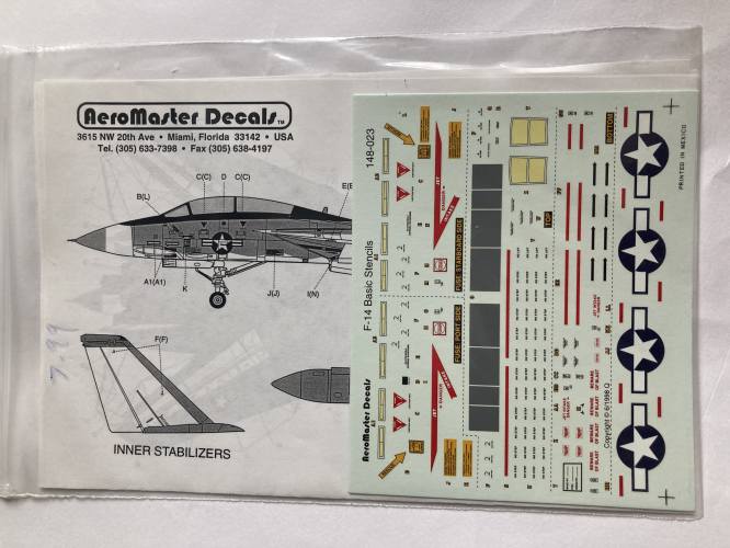 AEROMASTER  3339. 148-023 F-14 BASIC STENCILS