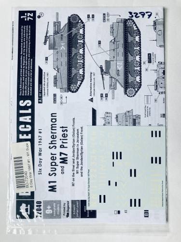 BISON DECALS 1/72 3277. 72040 M1 SUPER SHERMAN AND M7 PRIEST
