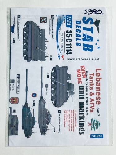 Star Decals 1/35 3390. 35-C1114 Lebanese Tanks   AFVs  7. Even more generic unit insignias for tanks and AFVs