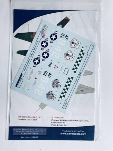 CAMDECALS 1/32 3402. 32-014 F-100D SUPER SABRE OHIO ANG