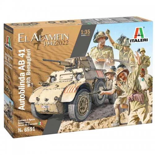 ITALERI  1/35 6591 AUTOBLINDA AB 41 WITH BERSAGLIERI ITALIAN INFANTRY 