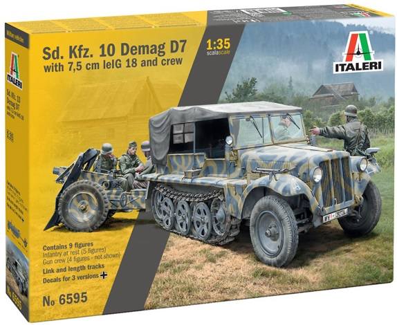 ITALERI  1/35 6595 SD.KFZ10 DEMAG D7 WITH 7.5CM LELG AND CREW