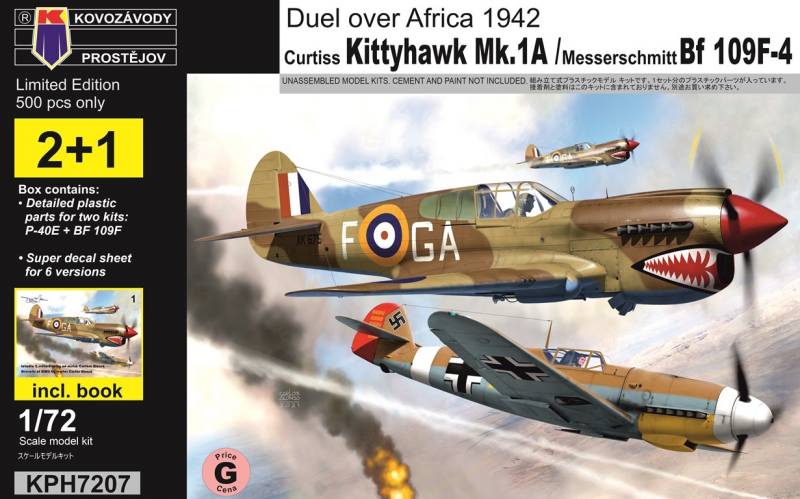 KP 1/72 KPH7207 DUEL OVER AFRICA 1942 - CURTISS KITTYHAWK MK.1A/ MESSERSCHMITT BF109F-4