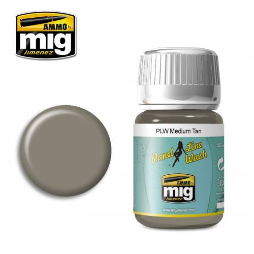 AMMO BY MIG JIMENEZ  MIG1606 MEDIUM TAN PANEL LINE WASH  UK SALE ONLY 