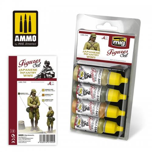 AMMO BY MIG JIMENEZ  7040 JAPANESE INFNATRY WWII PAINT SET