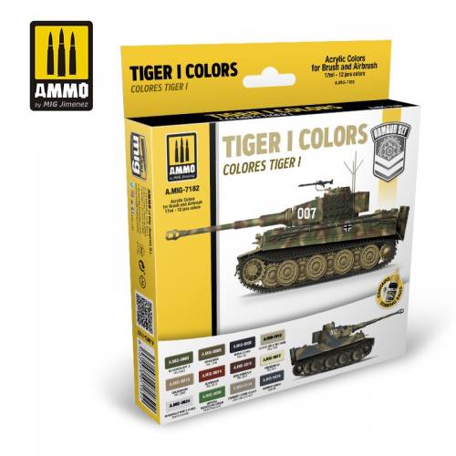 AMMO BY MIG JIMENEZ  7182 TIGER I COLOURS PAINT SET