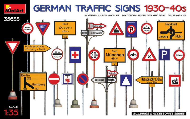MINIART 1/35 35633 GERMAN TRAFFIC SIGNS 1930-1940S
