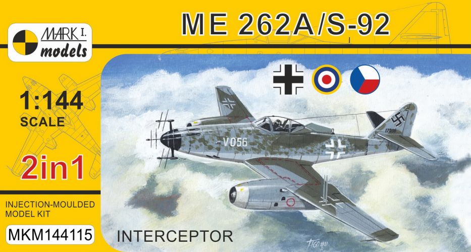 MARK I MODELS 1/144 144115 MESSERSCHMITT ME 262A/S-92 INTERCEPTOR