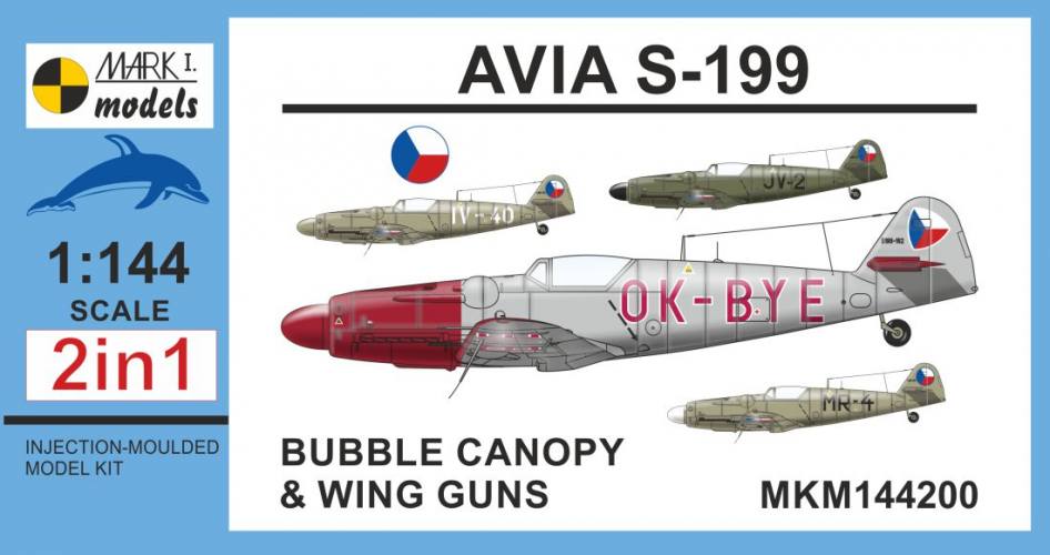 MARK I MODELS 1/72 144200 AVIA S-199 BUBBLE CANOPY WITH WING GUNS 2 IN 1
