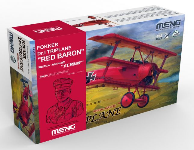 MENG 1/32 QS-002s FOKKER Dr.I TRIPLANE RED BARON SPECIAL LIMITED EDITION