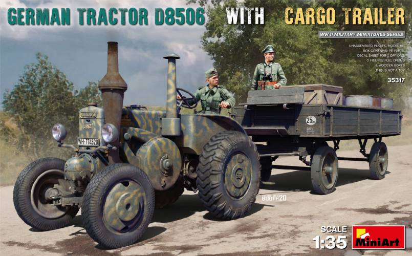 MINIART 1/35 35317 GERMAN TRACTOR D8506 WITH CARGO TRAILER