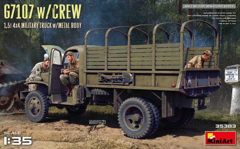 MINIART 1/35 35383 G7107 WITH CREW 1.5T U.S. CARGO TRUCK w/METAL BODY