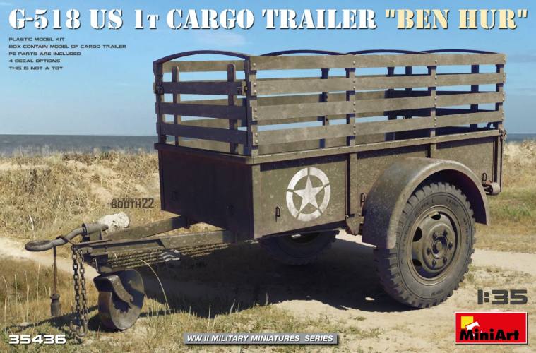 MINIART 1/35 35436 G-518 US 1T CARGO TRAILER BEH NUR