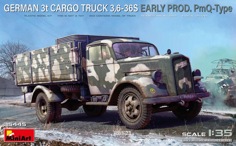 MINIART 1/35 35445 GERMAN 3T CARGO TRUCK 3.6-36S PMQ-TYPE EARLY PROD