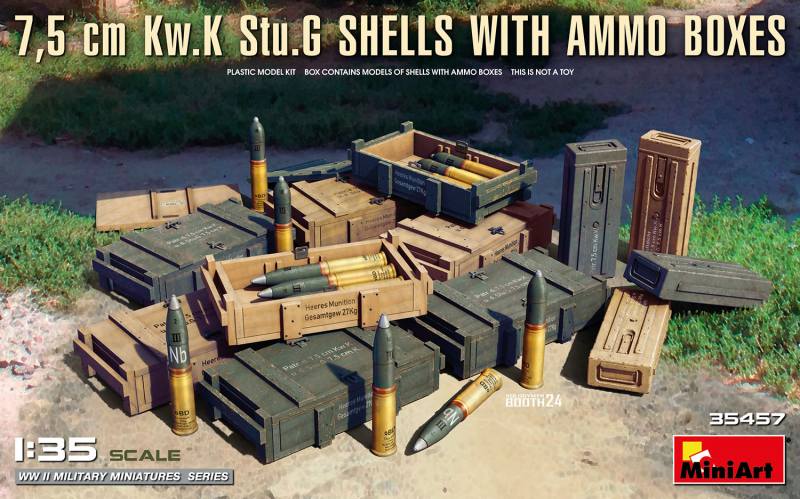 MINIART 1/35 35457 7.5cm KW.K STU.G SHELLS WITH AMMO BOXES