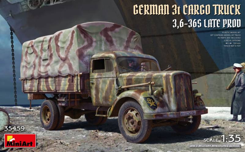 MINIART 1/35 35459 GERMAN 3T CARGO RUCK 3.6-36S LATE PRODUCTION