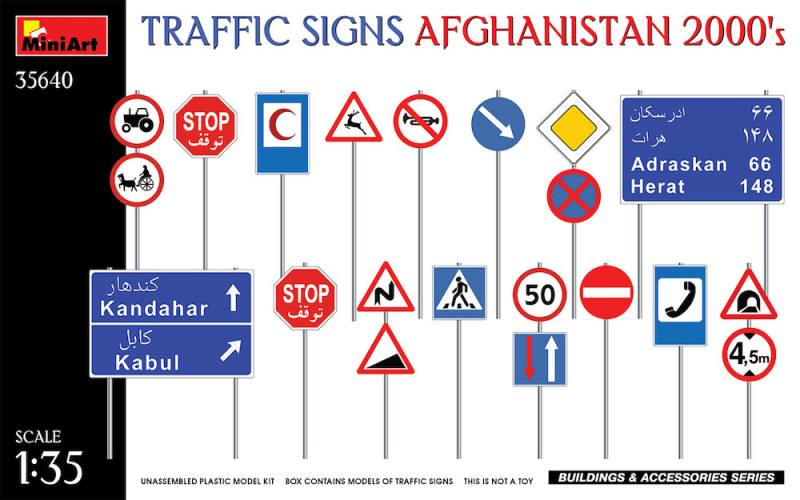 MINIART 1/35 35640 TRAFFIC SIGNS AFGHANISTAN 2000 S