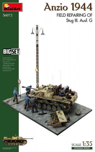 MINIART 1/35 36072 ANZIO 1944 FIELD REPAIRING OG STUG III AUSF G
