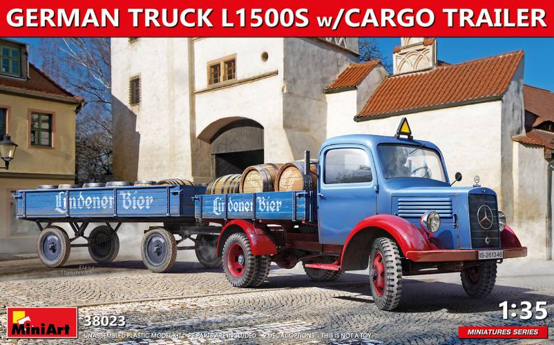 MINIART 1/35 38023 GERMAN TRUCK L1500S WITH CARGO TRAILER