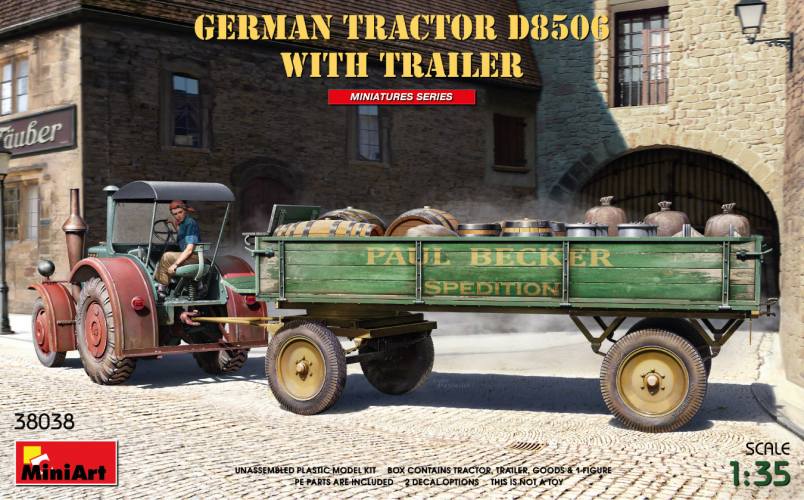 MINIART 1/35 38038 GERMAN TRACTOR D8506 WITH TRAILER