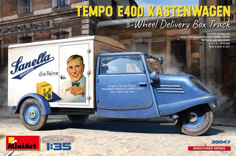 MINIART 1/35 38047 TEMPO E400 KASTENWAGEN 3-WHEEL DELIVERY BOX TRACK