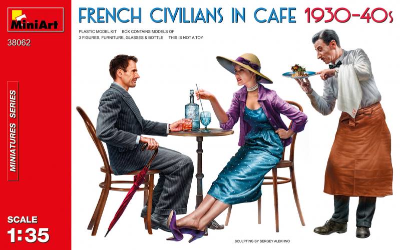 MINIART 1/35 38062 FRENCH CIVILIANS IN CAFE 1930-40S