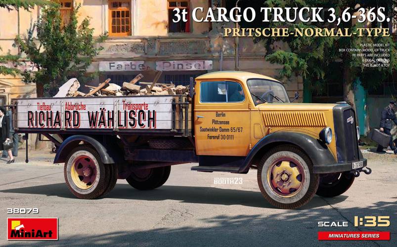 MINIART 1/35 38079 3T CARGO TRUCK 3.6-36S PRITSCHE-NORMAL TYPE