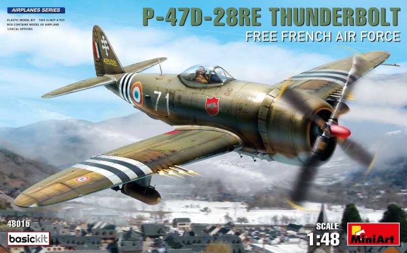 MINIART 1/48 48015 P-47D-28RE THUNDERBOLT FREE FRENCH AIR FORCE