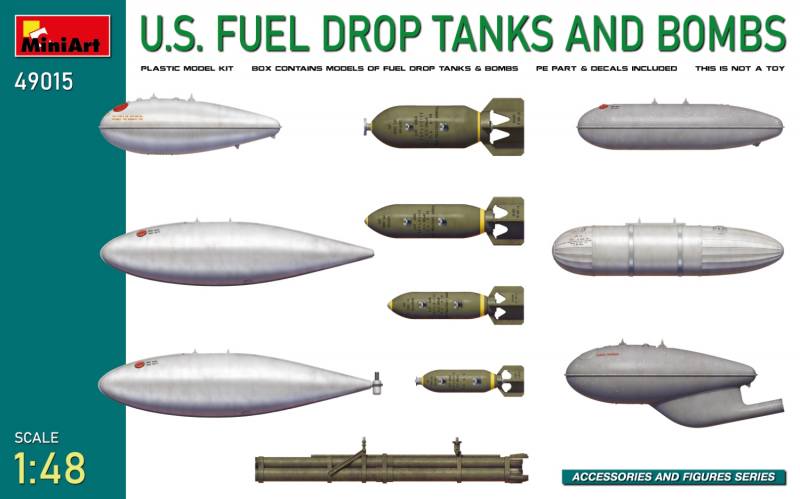 MINIART 1/48 49015 US FUEL DROP TANKS AND BOMBS