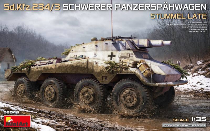MINIART 1/35 53046 SD.KFZ.234/3 SCHWERE PANZERSPAHWAGEN STUMMEL LATE