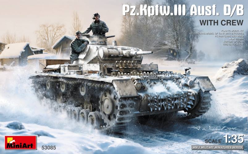 MINIART 1/35 53085 PZ.KPFW.III AUSF.D/B WITH CREW