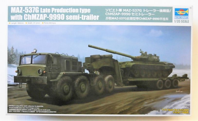 TRUMPETER 1/35 01065 MAZ-537G LATE PRODUCTION TYPE WITH CHMZAP-9990 SEMI-TRAILER  UK SALE ONLY 