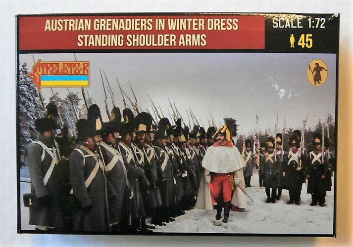 STRELETS 1/72 206 AUSTRIAN GRENADIERS IN WINTER DRESS STANDING SHOULDER ARMS