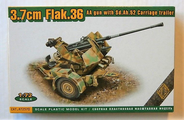 ACE 1/72 72570 3.7CM FLAK.36 WITH SD.AH.52 CARRIAGE TRAILER