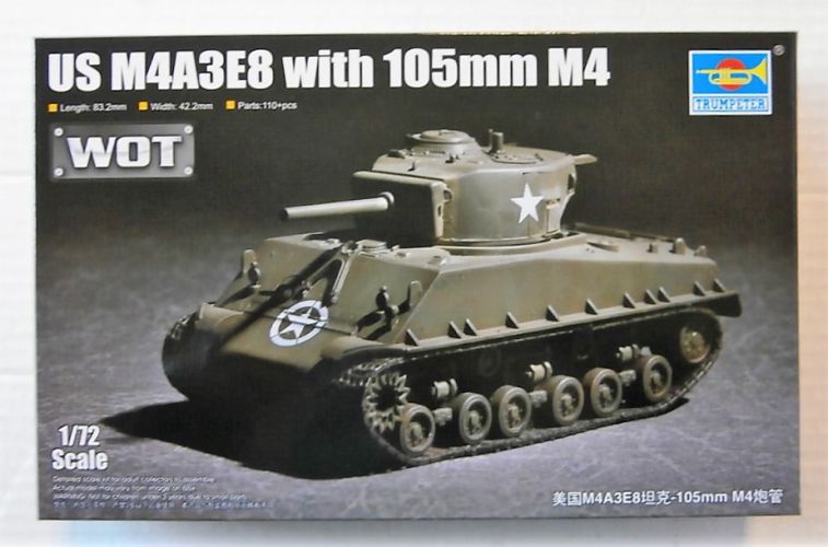 TRUMPETER 1/72 07168 US M4A3E8 WITH 105mm M4