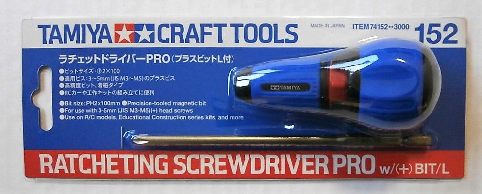 TAMIYA  74152 RATCHETING SCREWDRIVER PRO WITH BIT L