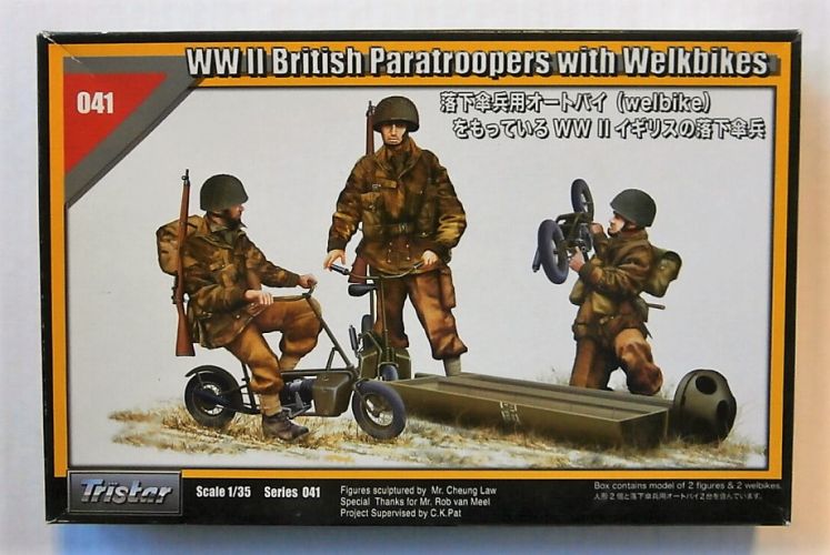 TRISTAR 1/35 35041 WWII BRITISH PARATROOPERS WITH WELKBIKES