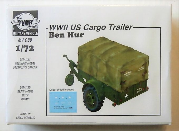 PLANET MODELS 1/72 MV088 WWII US CARGO TRAILER BEN HUR