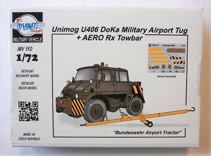 PLANET MODELS 1/72 MV110 UNIMOG U406 DOKA MILITARY AIRPORT TUG   AERO RX TOWBAR