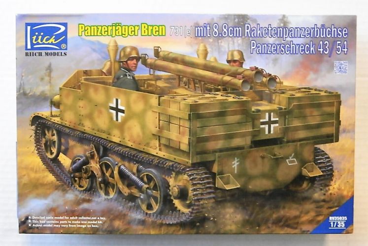 RIICH 1/35 35035 PANZERJAGER BREN 731 e  MIT 8.8cm RAKETENPANZERB  CHSE PANZERSCHRECK 43/54